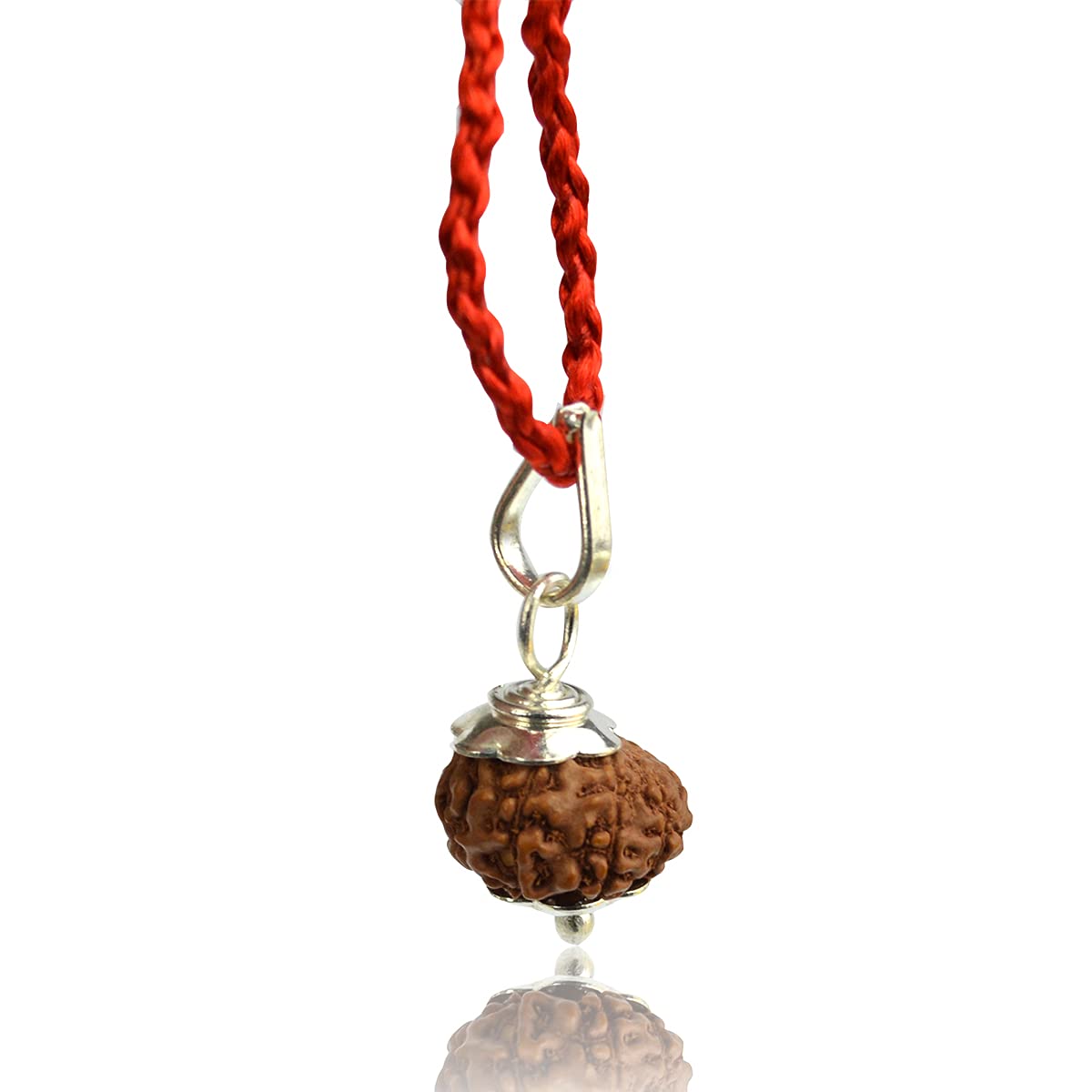 Reiki Crystal Products Certified 4 Mukhi Rudraksha Four Faced Pendant Locket (Brown) for Unisex Adult 3