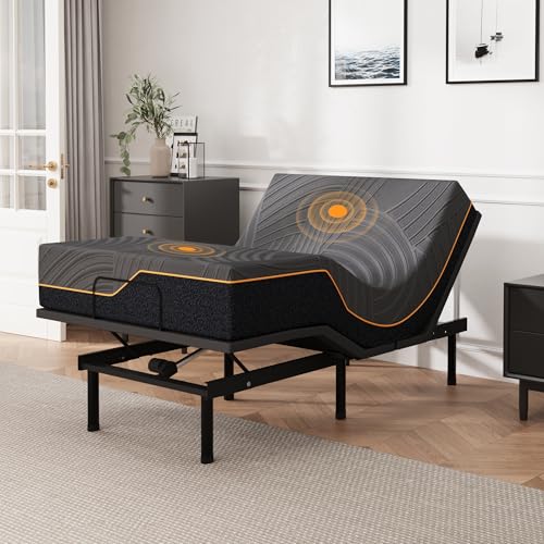 Image of Dyonery Twin XL Adjustable Bed Frame + 14 Inch Memory Foam Mattress | Wireless Remote, Head and Foot Incline & Massage, Zero Gravity, Cooling Copper Foam, Fiberglass Free, Tools-Free Assembly