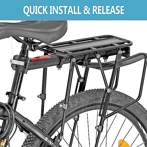Yontuo Rear Bike Rack,310 Lb Capacity Solid Bearings Bike Cargo Rack W/Fender & Large Size Reflective,Quick Release Mountain Road Bicycle Rear Racks,Universal Bike Luggage Touring Carrier Rack,Bcr06 thumb #5