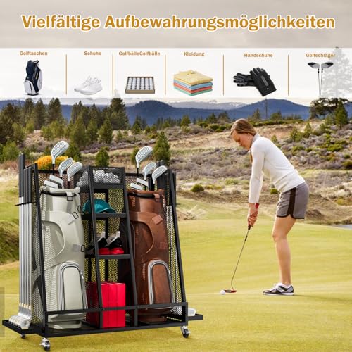 Support sac de golf garage double avec bac pour jouets - 5