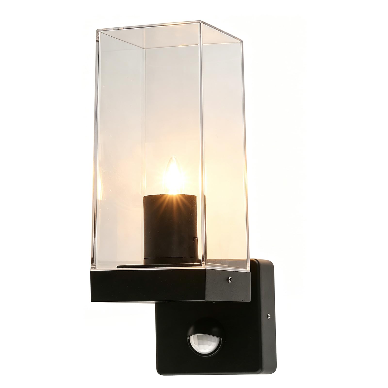 olvaxey Bulb Garden Wall Light E27 with Sensor for Outdoor Garden Illuminating,IP44 (Bulb Excluded)
