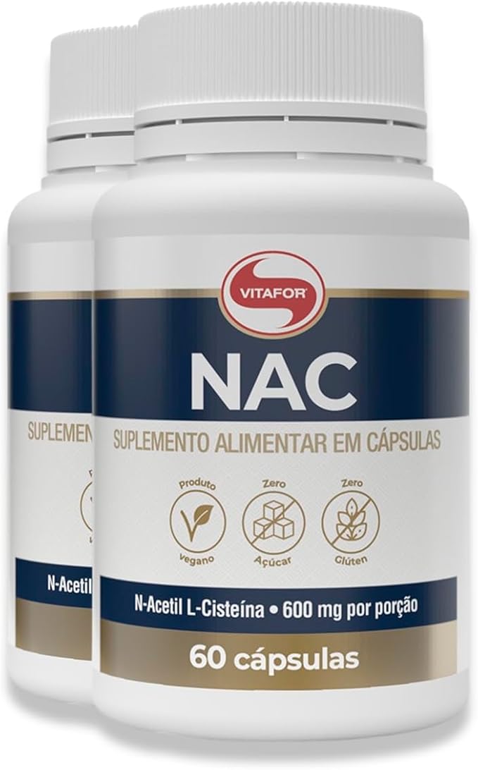 Kit 2 NAC N-Acetil L-Cisteína 600mg Vitafor 60 cápsulas