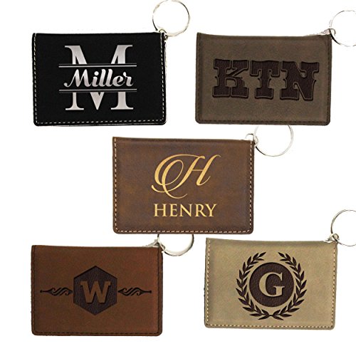 Custom Personalized ID Card Holder Key Chain - Engraved Wallet Keychain3