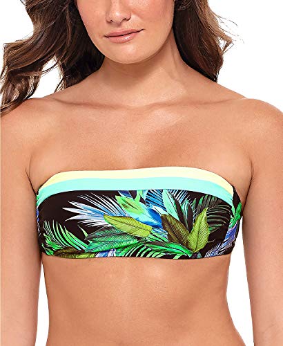 Salt + Cove Top de biquíni juvenil Tropic Glo Multi Bandeau, Tropical Glo Multi, L