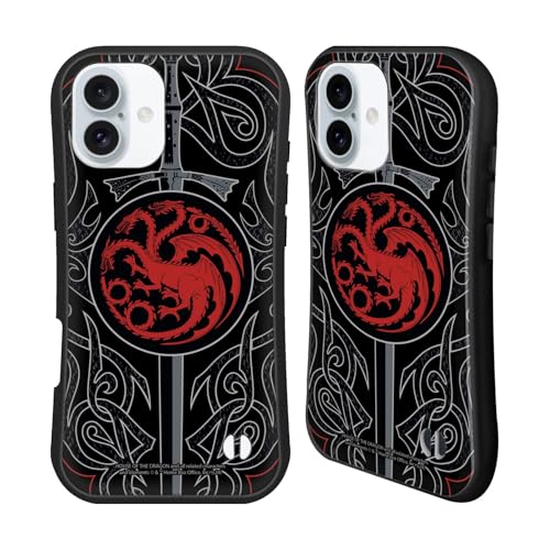 Head Case Designs Officially Licensed House of The Dragon: Television Series Daemon Targaryen Sword Season 2 Graphics Hybrid Case Compatible with Apple iPhone 16 Plus