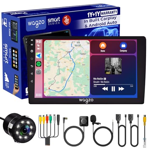 Image of Wagzo Car Android System Touch Screen 9 Inch Car Play Android Auto Wireless|TS9Pro Player|4GB /64GB|4th Gen|4Core|IPS Display|GPS&Bluetooth|WiFi&FM|Steering Control| LED Camera Included