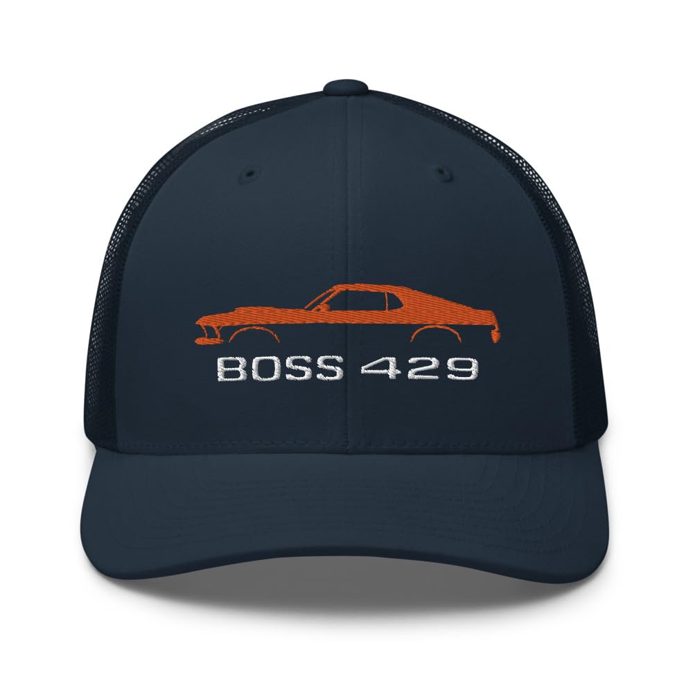 1969 Boss 429 Stang Orange Muscle Właściciele Samochodów Kierowcy Niestandardowa Haftowana Czapka Trucker Czapka Snapback