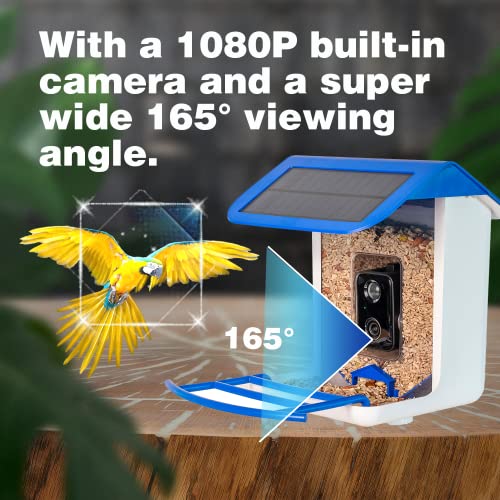 Blusky Cam – Smart Bird Feeder With Camera, 1080P Hd Bird Watching Camera, Ai Bird Watching House Detects And Auto Capture Birds, Solar Panel, Night Vision, Hd Wide Angle View, Wi-Fi App Connectivity. #TOP4