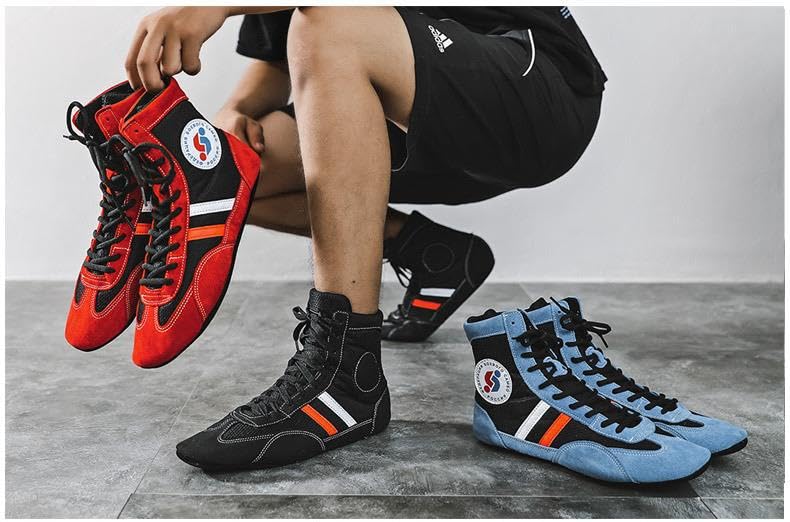 Wrestling Shoe Boxing Shoe Sambo Shoes Freestyle Wrestling Shoes Soft Sole, EU-31, Red2