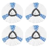 Tête de Balai à Franges pour tête de Rechange de Balai à Franges Vileda, Balai à Franges Lavable Compatible avec la tête de Rechange de Balai à Franges Vileda 2-en-1, 100% Microfibre (4 Bleu/Blanc)