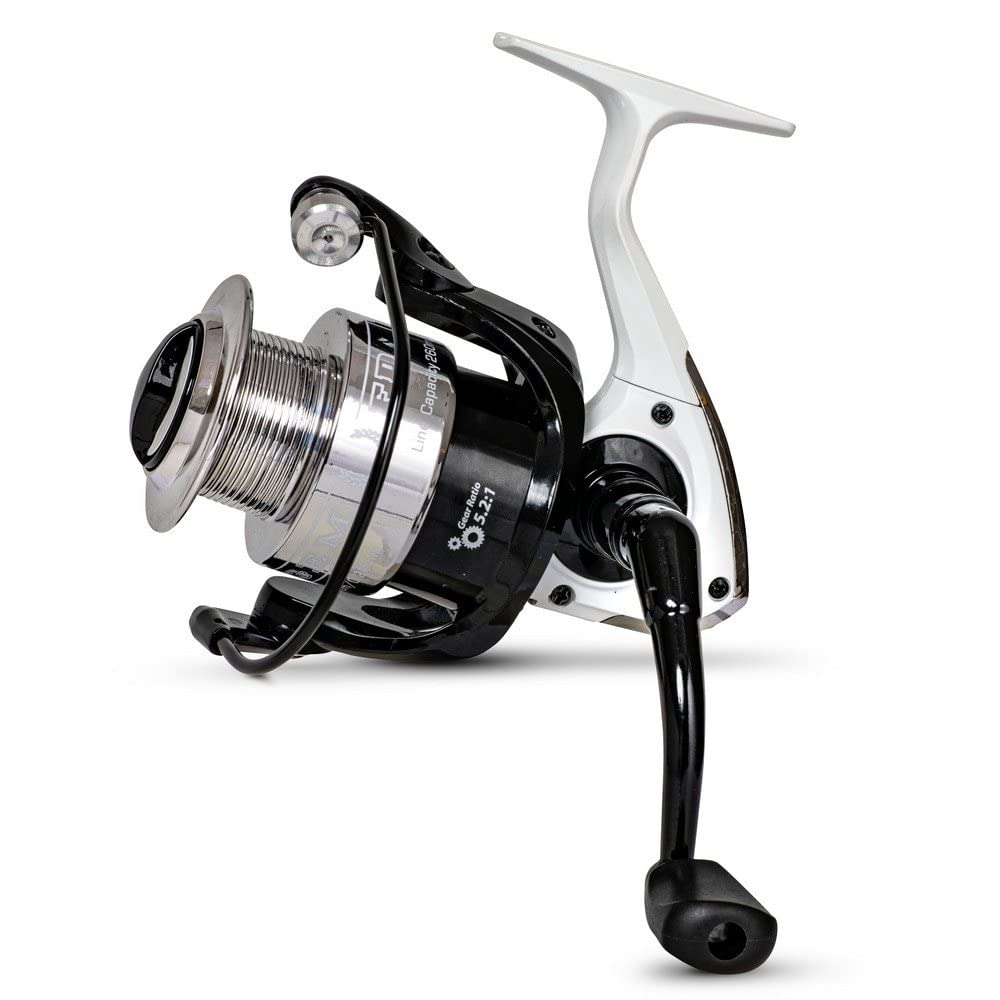 Zebco Regem FD 30 Finely Adjustable All Purpose Fishing Reel with 3 Bearings, Black/White