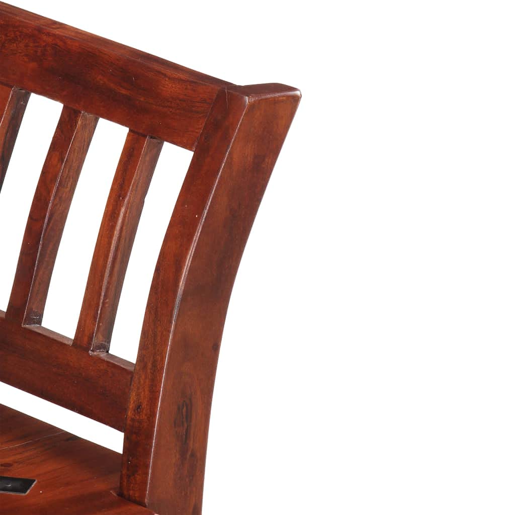 Générique Ławka 111 cm lite drewno akacjowe orzech włoski | Eleganckie, zakrzywione podłokietniki, łatwe w montażu, do przedpokoju, kuchni, jadalni