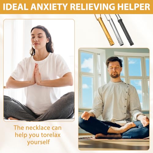3 Stück Hoki Halskette Gegen Angst, Rauchentwöhnung Hilfsmittel,Achtsamkeit Und Innere Ruhe Kette Atemkette,Atemkette Höki Halskette, Mindfulness Meditation Atemhalskette,Meditation Geschenke