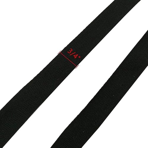 Miniatura 2 de Cinta de sarga de algodón natural de 50 yardas, 34 pulgadas, cinta al bies de espiga para delantales, costura, costura, manualidades (negro)