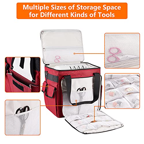 Batlfrist Rolling Serger Sewing Machine Bag With Universal Wheels, With Ykk Zipers,Organizer Tote For Sewing Thread & Supplies #TOP3