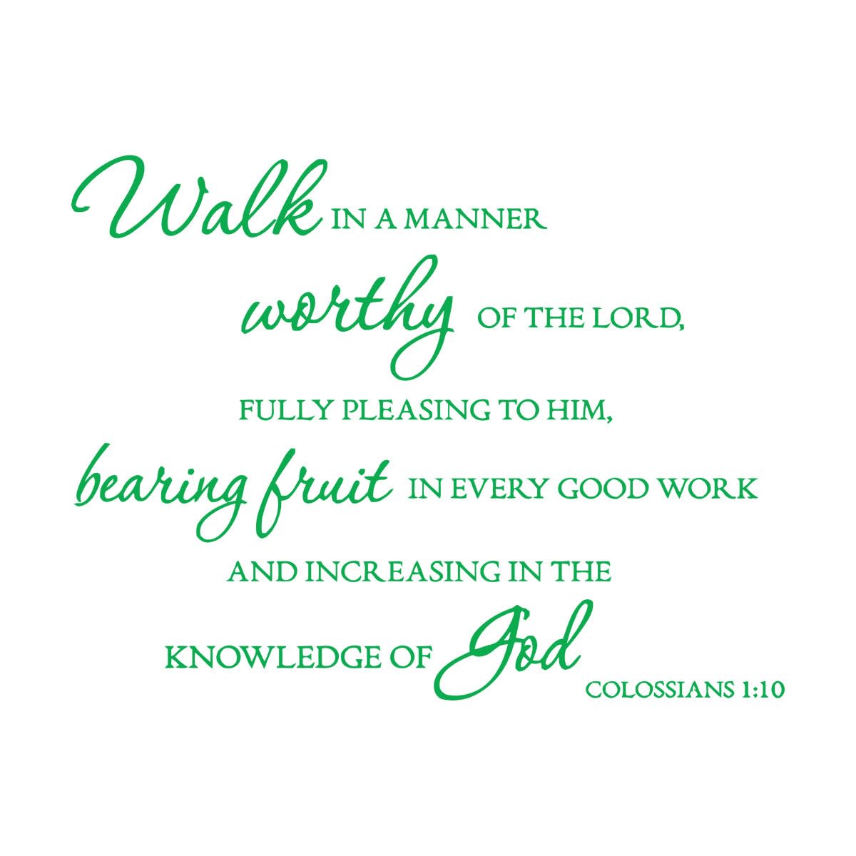 Christian Bible Verse Colossians 1:10 Wall Sticker Living Room Walk Worthy God Lord Bless Pray Wall Decal Bedroom Vinyl Large - 68x89cm — image 1