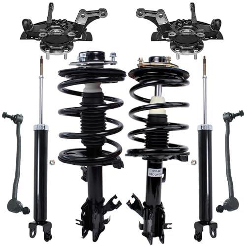 Image of Detroit Axle - 3.5L Front 8pc Suspension Kit for 02-06 Nissan Altima, Struts & Coil Spring Sway Bars Steering Knuckles & Wheel Bearing Hubs Rear Shock Absorber 2002 2003 2004 2005 2006 Replacement