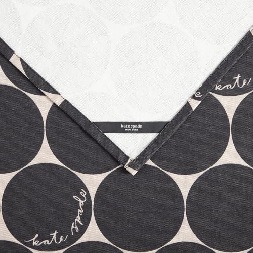Image of kate spade new york Joy Dot Cloth Napkins 4-Pack Set, 100% Cotton, Machine Washable, Black /Beige, 20 inchx20 inch