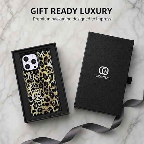 Image of COCOMII Rectangle for iPhone 16 Pro Max Case, Ivory Leopard