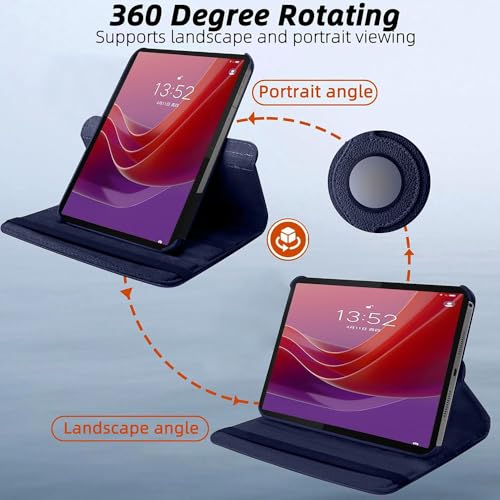 Casotec Flip Cover for Lenovo Tab M11 (11 inch) | 360° Rotating Back Cover | Leather Finish | Pencil Holder | Multi-Angle Stand Cover for Lenovo Tab M11 (11 inch) - Blue Casotec Flip Cover for Lenovo Tab M11 (11 inch) | 360° Rotating Back Cover | Leather Finish | Pencil Holder | Multi-Angle Stand Cover for Lenovo Tab M11 (11 inch) - Blue