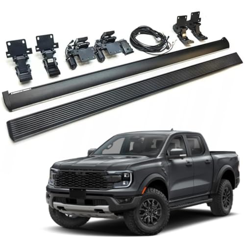 TINIANHHCT 2PCS Electric Running Boards Deployable Fits for Ford Rapter 2023-2026 Power Side Steps Black