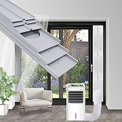 Kit Ventana Aire Acondicionado Portátil, Placas de Sellado de Ventana Corredera de Aire Acondicionado Portátil, Adecuado para Tubos de 5´´/5,9´´ de diámetro, con Adaptador de Ventana (Ø15cm, 43-229cm)