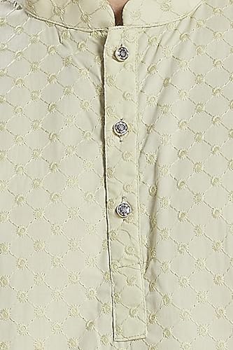 Image of DIVISIVE Men's Thread Embroidered Cotton Only Slim Fit Kurta