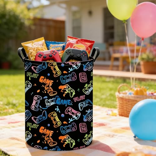 Image of Game Fabric Storage Bin Nursery Organizer Basket