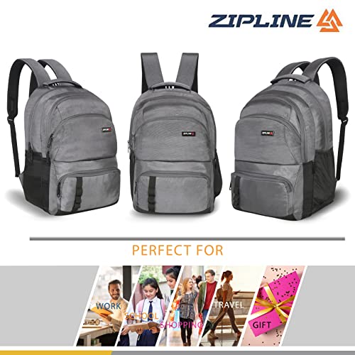 Image of Zipline 35 Ltr, 19 inch Grey Laptop Backpack for Men & Women college girls boys fits 15.6 inch laptop macbook pro /tablet polyester Airline carry-on size