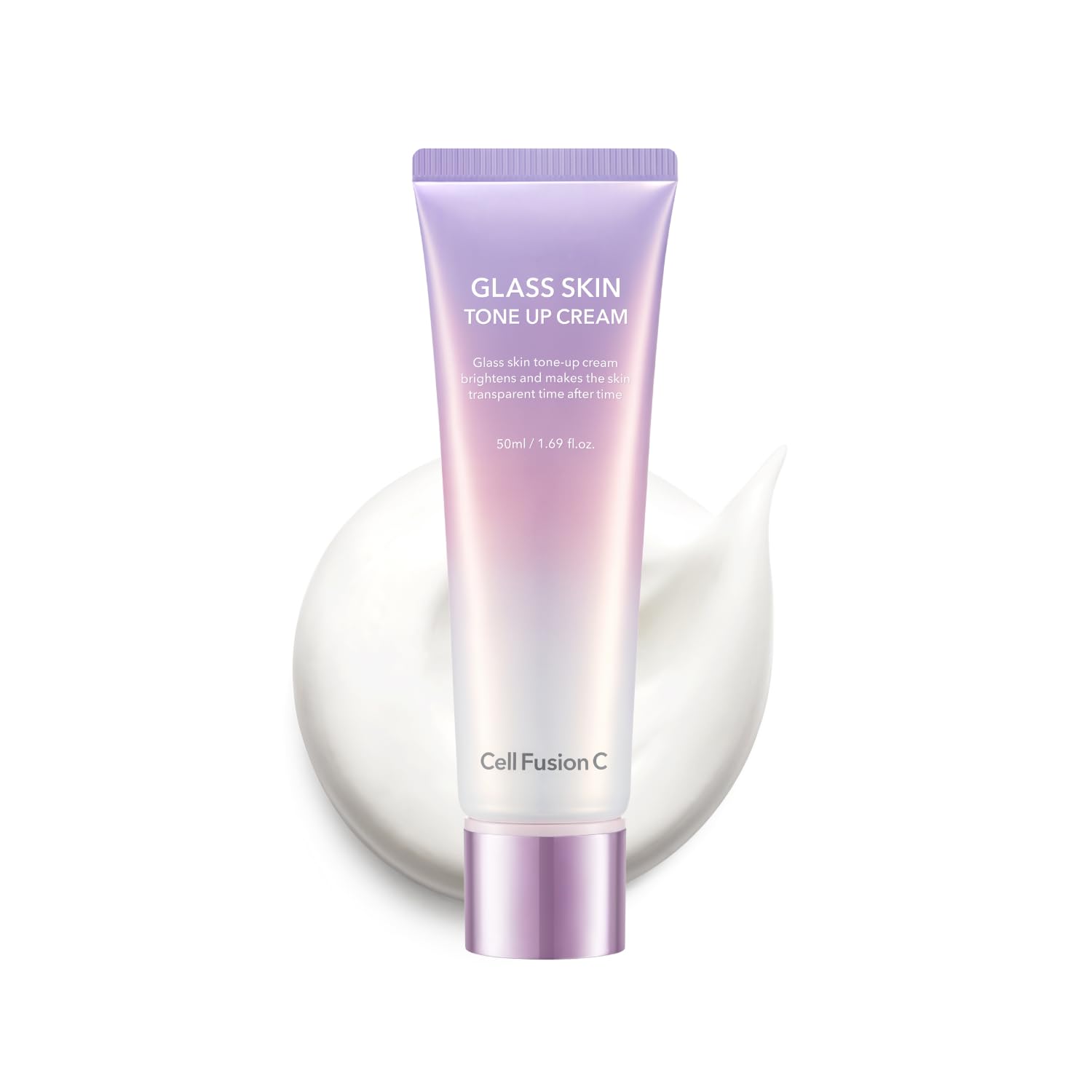 Cell Fusion C Glass Skin Tone Up Cream, Vitamins + Alpha-Arbutin - Natural Makeup Look, For Bright, Even Skin Tone, 50ml / 1.69 fl.oz.