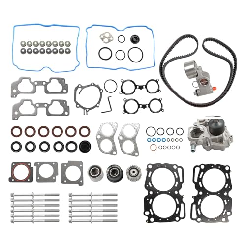 Engine Timing Belt Kit with Water Pump Head Gasket Set Head Bolt Set Replacement for Subaru Forester Impreza Legacy Outback 2.5L 2006-2011 Replace TCKWP304A WP304K1C TKF006 TKF-006 AWK1309 HS26415PT-1