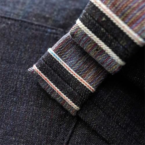 Men’S Vintage Slim Fit Sanforized Selvedge Denim Full Length Jeans Zipper Fly Midweight Daily Wear Rivet Detail4