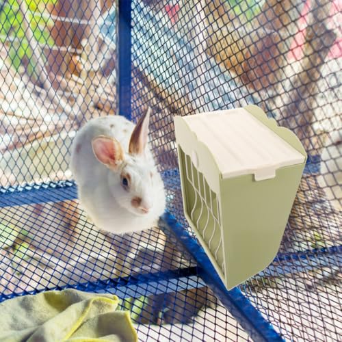 2 comederos para conejos de plástico verde accesorio de jaula 7