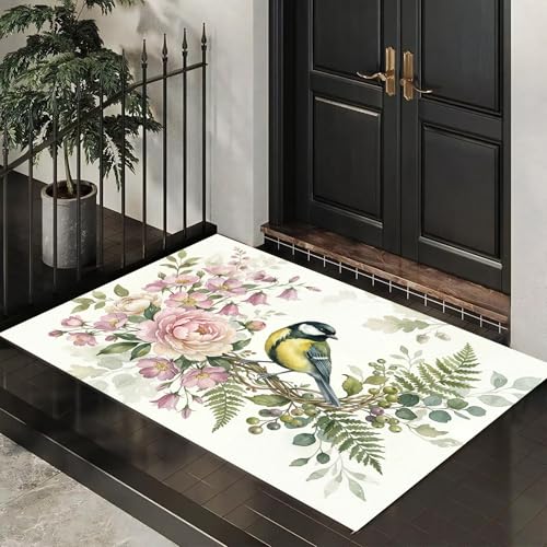 Tapis lavable en machine pour entrée paillasson antidérapant vert - 5