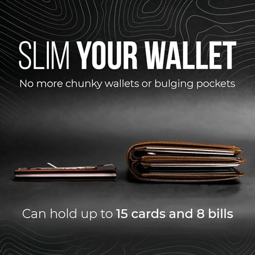 Mountain Voyage Co Minimalist Wallet for Men & Women - Slim RFID Wallet, Scratch Resistant, Credit Card Holder & Money Clip, Easily Removable Money & Cards, (Onyx Black Leather) - Thumbnail 2