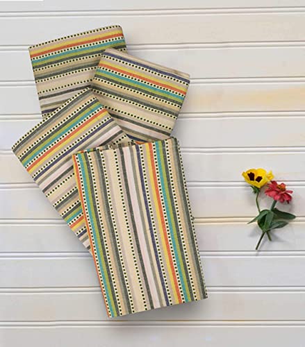 Urban Villa Multi Dobby Stripes Set Of 4 Dinner Napkins (20X20 Inches) 100% Cotton Premium Over Sized Cloth Napkins With Mitered Corners Ultra Soft Durable Hotel Quality (Beige) #TOP1