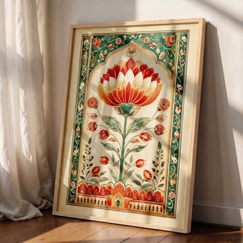 Image of kotart Madhubani Art Wall Painting Traditional Home Decoration With Frame For Living Room Bed Room Hotel Wall Decor Digital Reprint (14X20 inch)