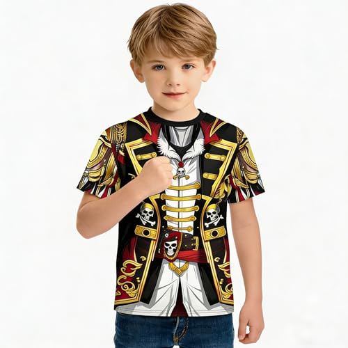 Disfraz camiseta capitán pirata niño 8-9 años miniatura 5