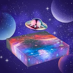 Levitating UFO Lamp – 360° Floating & Automatic rotation with RGB Color-Changing, Silent Magnetic Galaxy Night Light, Cool Tech Gadgets for Bedroom/Office Decor, Unique Gifts for Women/Kids/Teens