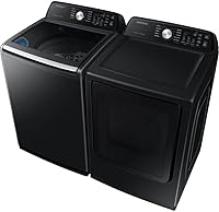 Vista 8 de Samsung Smart 4.7 Cu Ft Top Load Washer & 7.4 Cu Ft Electric Dryer, Sensor Stops Overdrying, Low Vibration Quiet Wash, WaterJet w/Power Cords