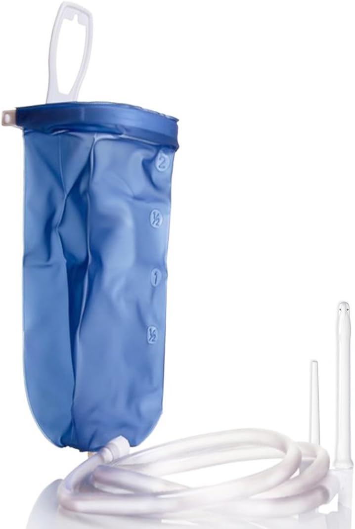 FeelYourLife Reusable Enema Kit Bag and Laxative kit - 2 Litres for Colon Cleansing, Vagina and Colon Irrigation - Includes 2 Tips, Flexible Hose, and Waterproof Storage Bag