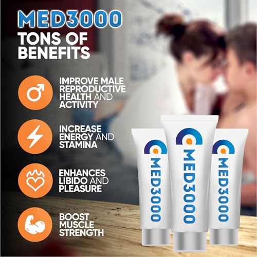 Med3000 Gel for Men – Clinically Proven Erectile Support | Testosterone Booster for Men, Libido Enhancer & Blood Pressure Support