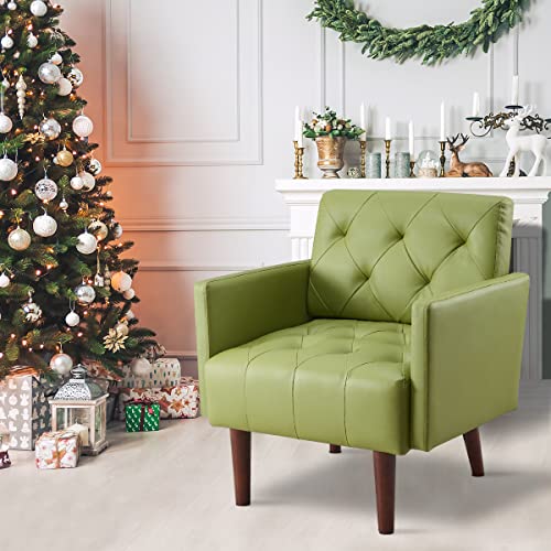 Sillón Moderno Piel Sintética Verde miniatura 6