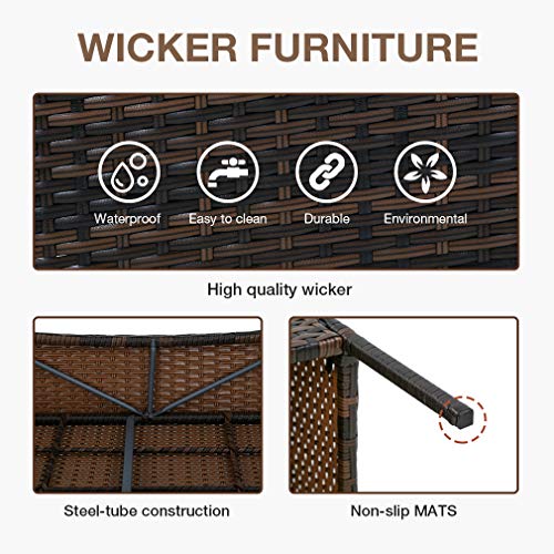 image for PayLessHere Patio Furniture 4 Pieces Outdoor Indoor Use Rattan Chairs 