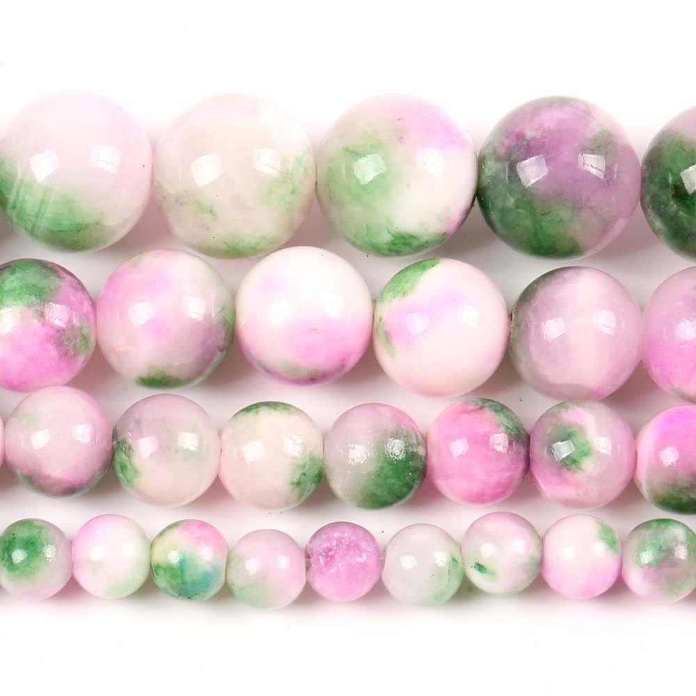 Amazon.co.jp: ピンクの緑のペルシャの翡翠自然な石のビーズの緩い