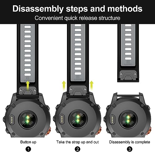 MYSNBKN 26mm Quick Fit Strap for Fenix 8 51mm/Fenix 7X Pro/Fenix 7X/Fenix 6X/Fenix 6X Pro/Fenix 5X/Fenix 5X Plus/Fenix 3/3 HR - Image 2
