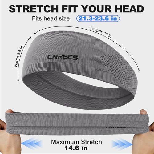 Image of Sports Headband for Men & Women - High Elastic Moisture Wicking Sweatband, Breathable Quick Dry Athletic Hairband for Running, Yoga, Gym, Workout