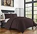 Zen Bamboo Ultra Soft 3-Piece Bamboo Derived Rayon Duvet Cover Set - Hypoallergenic and Wrinkle Resistant - Full/Queen - Brown