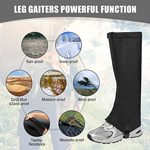 Waterproof Leg Gaiters Brynnl Anti-Tear Hiking Gaiters Women Men Adjustable Snow Boot Gaiters Breathable Lightweight Shoe Gaiters For Hunting Hiking Skiing Mountain Climbing And Snowshoeing #TOP1