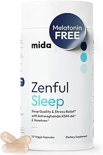 Zenful Sleep 6-in-1 Natural Sleep Aid for Adults Without Melatonin | Deep Sleep Supplement with Ashwagandha KSM-66® and Venetron® | Supports Cortisol Balance & Mood | 90 Capsules